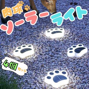 LED ソーラー ライト ガーデン 庭 玄関 肉球 かわいい 屋外 防水 犬 猫