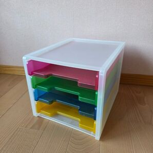 書類ケース レターケース 引き出し 4段 カラフル 収納ケース