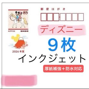2026年賀 ディズニー インクジェット 9枚 厚紙補強+防水対応