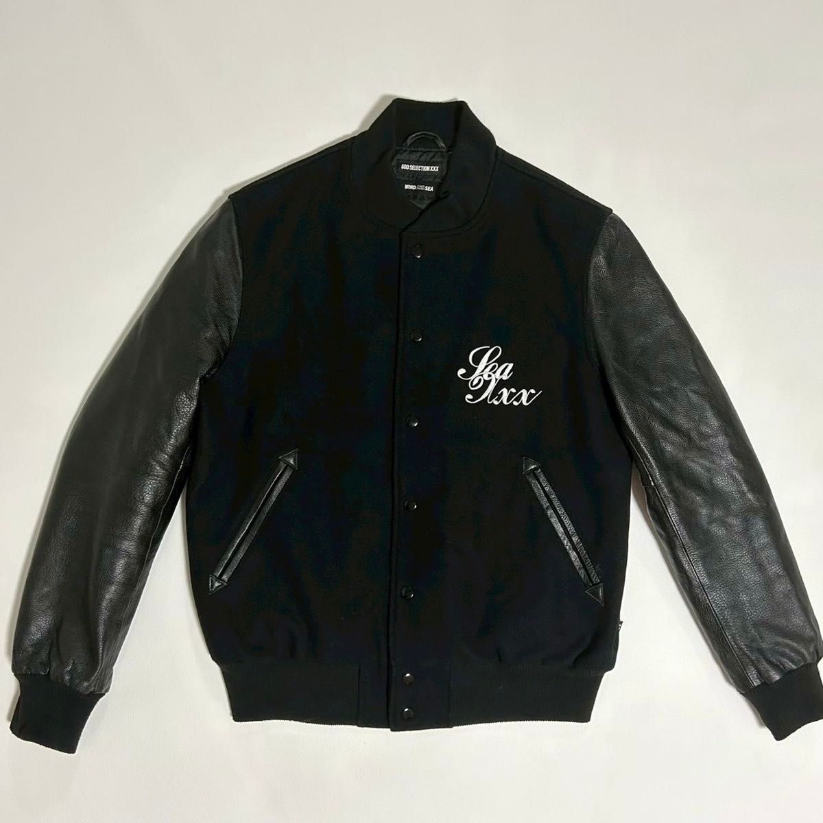 【コラボ品】WIND AND SEA × GOD SELECTION XXX スタジャン レザー ジャケット ウィンダンシー L