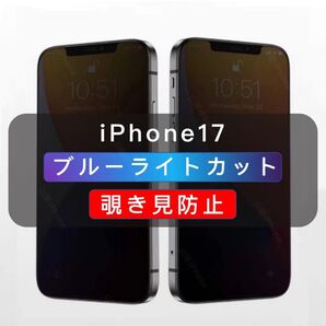 iPhone17 覗き見防止 ブルーライトカット ガラスフィルム 高品質 1枚
