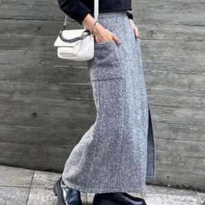 PAGE BOY ページボーイ スリット/ツイードロングスカート フリー ヘリンボーン ナロースカート