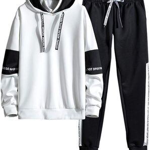 フード付きパーカー 上下セット スウェットシャツ メンズ レディース 服装