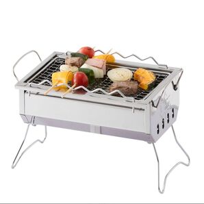 新品 未使用 未開封 LOGOS ロゴス 卓上ステングリル BBQ キャンプ コンロ ステンレス 焼き台 少人数 コンパクト