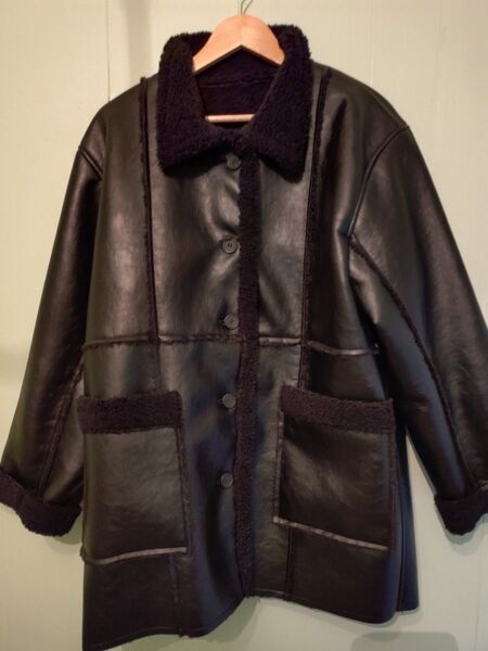 SENSE OF PLACE フェイクレザーリバーシブルボアジャケット