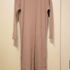 one way リブニットワンピース ロング丈