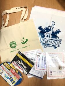 日ハムエコバッグ ピンバッジ他 トートバッグ エコバッグ