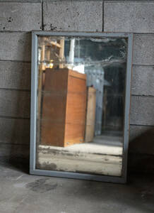 古い無垢材の大きな鏡 姿見 / 日本 / 古家具 古道具 古物 ミラー
