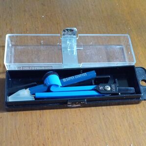 SUPER COMPASS 青色コンパス ケース付き