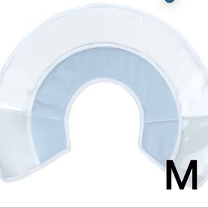 エリザベスカラー 猫 犬用 ソフト 軽量 布製 ストレス軽減 介護用品 手術後ケア 透明タイプ ブルー M