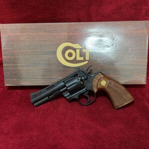 タナカ コルトパイソン 357magnum 4inch R-model Heavy Weight 木製グリップ付き