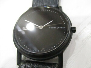 GEORG JENSEN George Jensen 344 женские наручные часы календарь имеется кварц черный батарейка заменена работа товар 