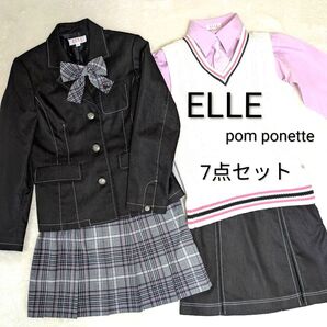 ELLE フォーマルスーツ 卒業式 入学式 冠婚葬祭 女の子 女児 ブラックフォーマル pom ponette 150cm