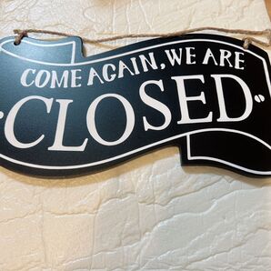 オープン クローズ 看板 OPEN CLOSED アンティーク風 ブラック