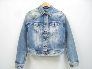 DENHAMten ham BROOKLYN Denim jacket denim jacket bleach Chemical indigo blue size XS