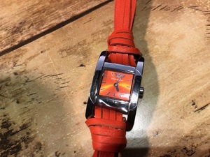 AK1101 не использовался такой же редкость EMPORIO ARMANI Emporio Armani AR-5519 квадратное orange оригинальный вязаный ремень кварц женские наручные часы 