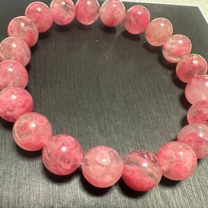 桜雨ロードナイトシリカ 天然石 ブレスレット9.8mm 16cm ロードナイトインクォーツ