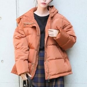 一度のみ着用 美品 ローリーズファーム ダウンジャケット 大きいサイズ もOK オレンジ系 フリーサイズ
