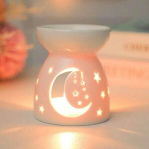 アロマポット 香炉 中空香りのよい炉 アロマバーナー 陶器 アロマディフューザー茶香炉 燭台 キャンドルスタンド付き