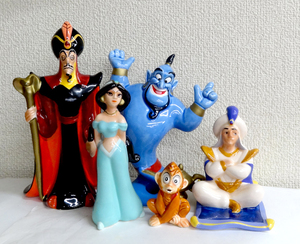  ощущение б/у меньшее * Disney Aladdin керамика фигурка 5 body комплект максимальный 21cm Aladdin жасмин ji- колено Abu - украшение кукла 
