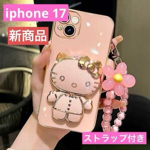 iPhone 17スマホケース ストラップ付き かわいい キティ サンリオ