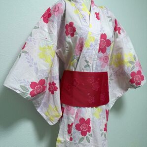 ピンク花柄浴衣 5点セット 高校 コスプレ jk jc 文化祭 花火 デート 夏祭り 女子 制服 学祭 お家デート