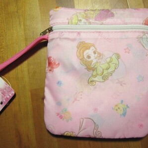 *送料無料*新品*Disneyプリンセス*エコバッグ*ピンク*折りたたみポケット収納*アリエルベルシンデレラ*