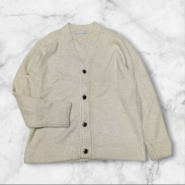 センスオブプレイス アーバンリサーチ ニットカーディガン 長袖 前開きボタン Vネック スクールカーディガン ベージュ ゆったり