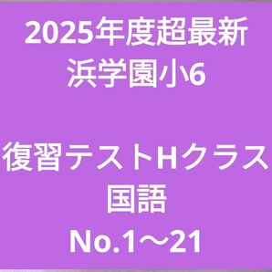2025年度超最新 浜学園小6 復習テストHクラス 国語前半