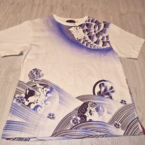 未使用 タグ付 訳あり 錦 にしき 和柄Tシャツ 愛猫 ネコ CAT キャット オリエンタル 和彫 刺繍 Мサイズ ユニセックス