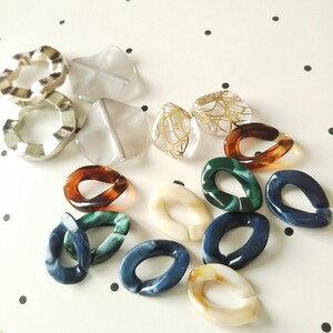 ハンドメイド アクリルパーツ 資材 べっ甲 ビーズ