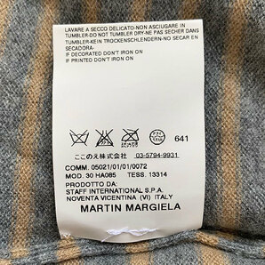 国内正規品■08AW MAISON MARTIN MARGIELA ⑩ (マルタンマルジェラ) 羊毛100％ ボーダー ニット セーター (グレー/グリーン)M ここのえタグの画像6