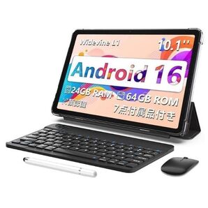 android16 Wi-Fi タブレット 10.1インチ 64GB 24GB