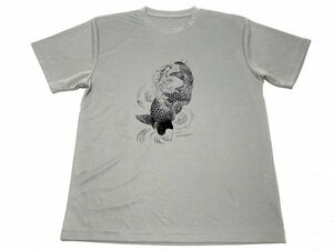 グレー　魚籃観音 ドライ　Ｔシャツ 葛飾北斎 ＨＯＫＵＳＡＩ 魚籃観世音 観音 仏教 刺青