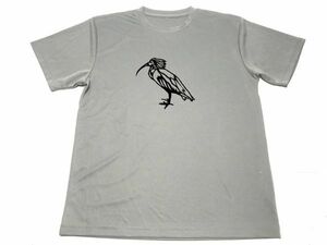 グレー　トキ　朱鷺　ドライ　Ｔシャツ　アニマル　切り絵　グッズ　野鳥