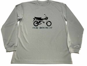 グレー　バイク　旧車　ドライ　Ｔシャツ　オートバイ　レトロ　昭和　ロングＴシャツ　ロンＴ　ロング　長袖