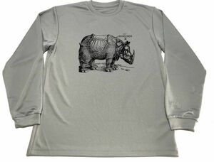 グレー　サイ　デューラー　ドライ　Ｔシャツ　木版画　グッズ　ロングＴシャツ　ロンＴ　ロング　長袖