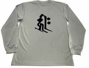 グレー　キリーク 梵字 ドライＴシャツ 戌年 開運厄除 阿弥陀如来 仏教 密教 グッズ　ロングＴシャツ　ロンＴ　ロング　長袖