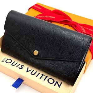 ◆美品◆ VUITTON ルイヴィトン アンプラント サラ ノワール ブラック レザー 長財布 M61182