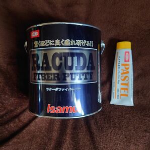 イサム塗料 ラクーダファイバーパテ パステルエローペーストハードナー硬化剤付き