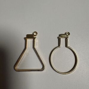 フラスコ型 レジン枠 2個セット ゴールド