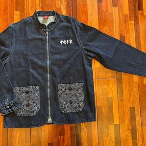 LI-NING 中国李寧 デニムジャケット Gジャン インディゴ フルジップ