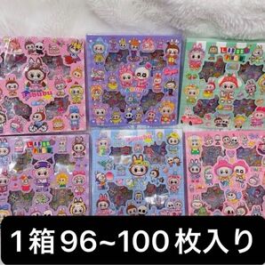 【1箱96〜100枚入り】 ラブブ らぶぶ 防水 シール ステッカー クリア 選べるパッケージ LABUBU 手帳デコ デコ