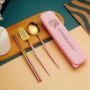 海外限定スタバ スターバックス カトラリー 食器セット ピンク