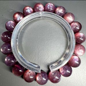高品質!パープルマイカレピドライト(葡萄色)10.2mmブレスレット