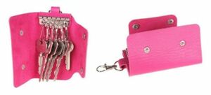 ピンク　キーホルダー　レディース　６連　キーバッグ　puレザー　新品　送料無料 サイズ約10.86.3 重さ約40g 箱なし