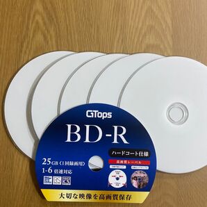 GTops BD-R 25GB 1-6倍速対応 ハードコート仕様 高画質レーベル 5枚