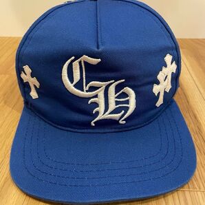 Chrome Hearts CH Hat Cross Patch Baseball Cap "Blue/White"