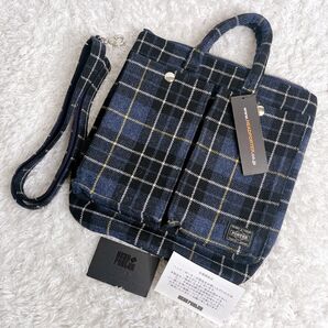 未使用 ヘッドポーター 2way ヘルメットバッグ ツイード HEAD PORTER タータンチェック 入手困難 希少 廃盤