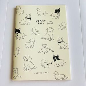犬 2026年 スケジュール帳 25年10月始まり B6サイズ 手帳 トイプードル 柴犬 コーギー フレンチブルドッグ 新品未使用